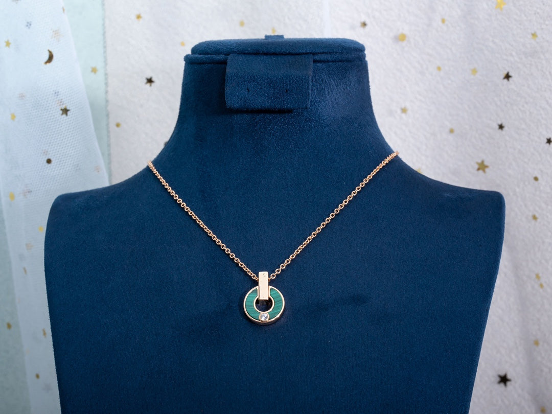 [Triumph Jewelry]GARI NECKLACE PINK GOLD MALACHITE