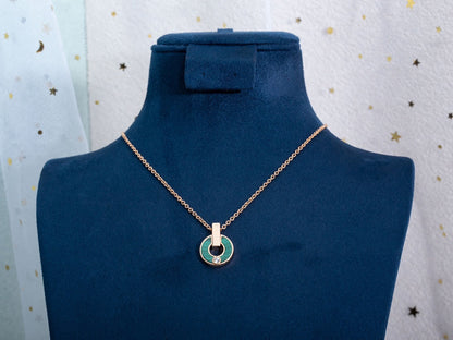 [Triumph Jewelry]GARI NECKLACE PINK GOLD MALACHITE