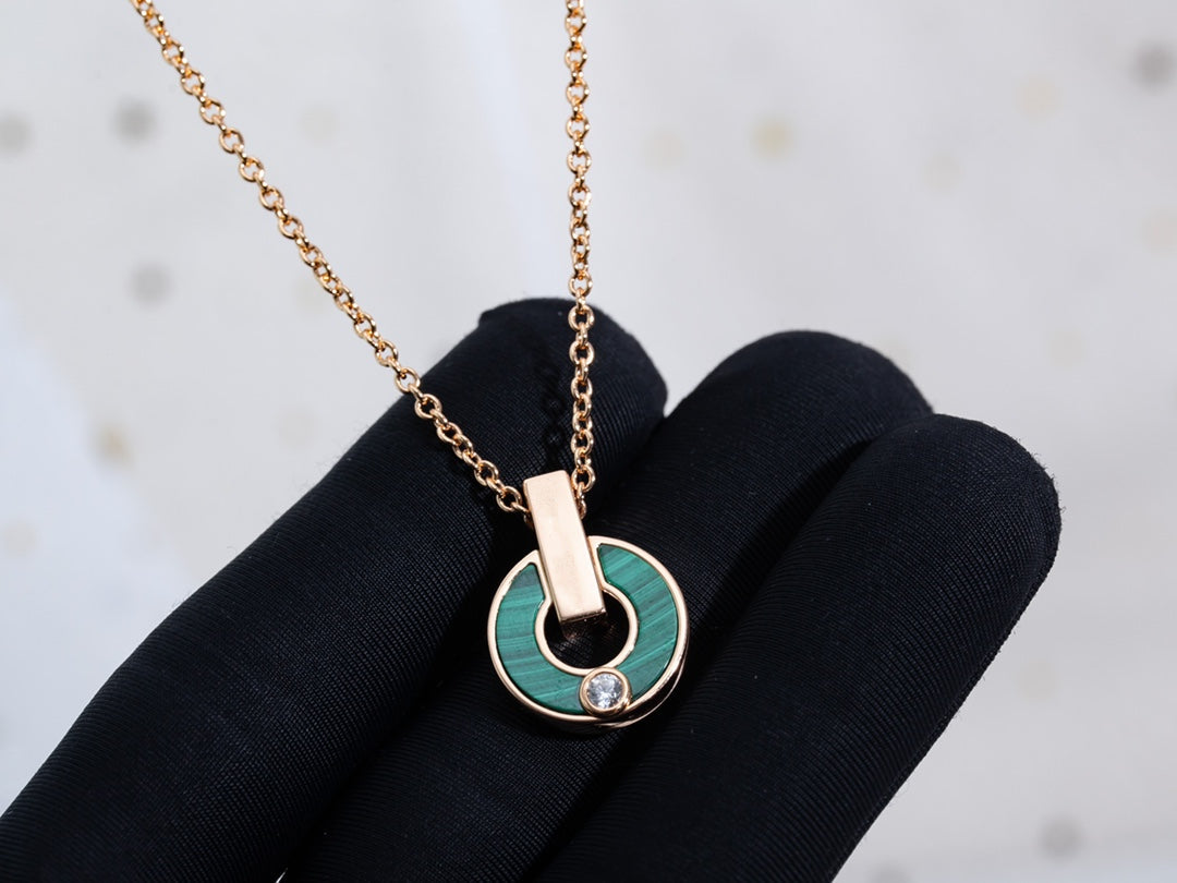[Triumph Jewelry]GARI NECKLACE PINK GOLD MALACHITE