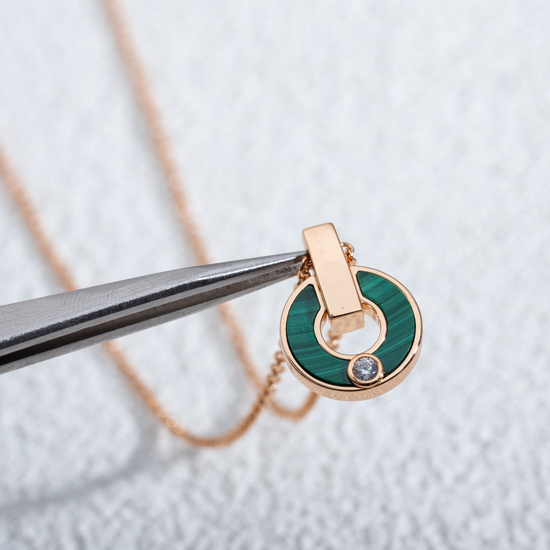 [Triumph Jewelry]GARI NECKLACE PINK GOLD MALACHITE