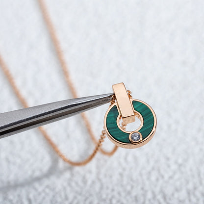 [Triumph Jewelry]GARI NECKLACE PINK GOLD MALACHITE
