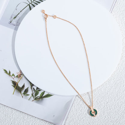 [Triumph Jewelry]GARI NECKLACE PINK GOLD MALACHITE