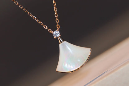[Triumph Jewelry]DREAM NECKLACE WHITE MOP PINK GOLD 1 DIAMOND