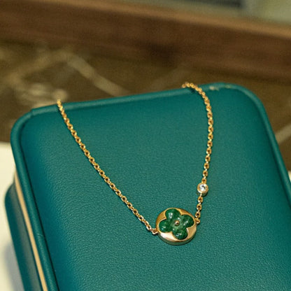 [Triumph Jewelry]SUN MALACHITE 1 DIAMOND PINK GOLD BRACELET