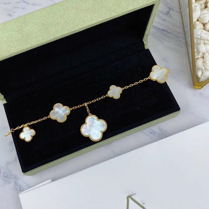 [Triumph Jewelry]MAGIC CLOVER MOP GOLD BRACELET 5 MOTIFS