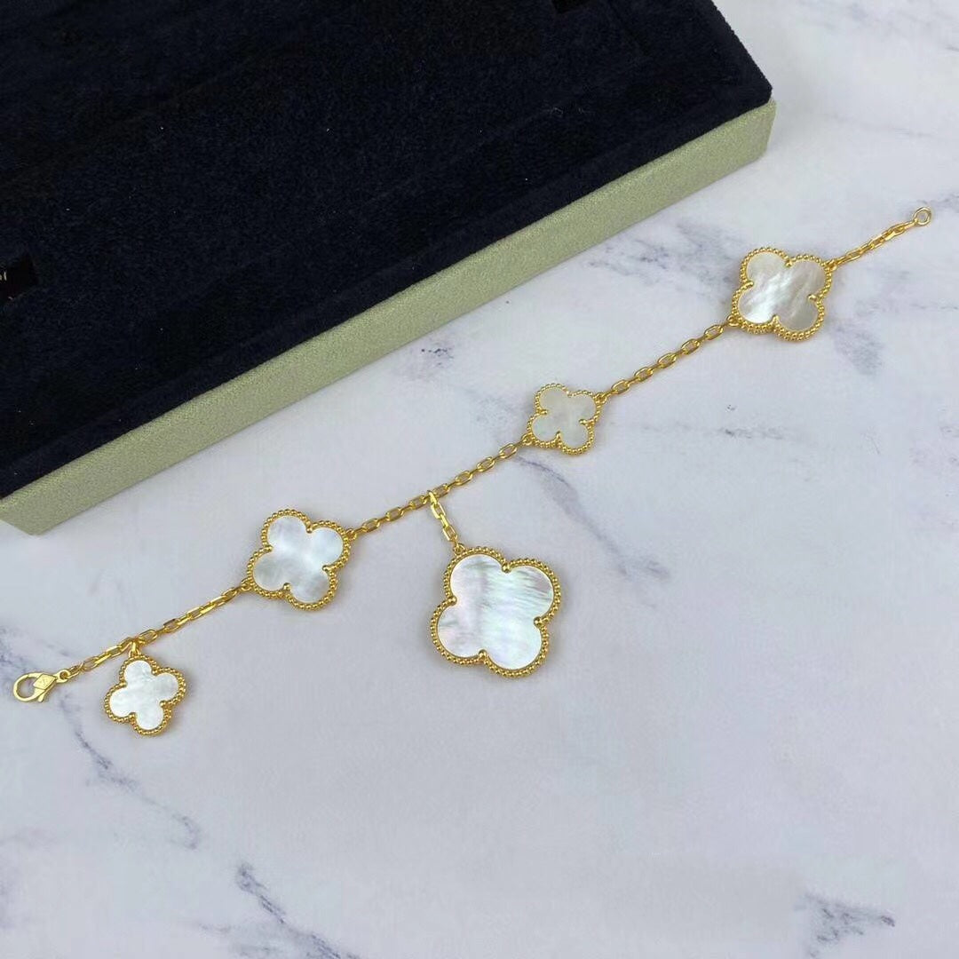 [Triumph Jewelry]MAGIC CLOVER MOP GOLD BRACELET 5 MOTIFS