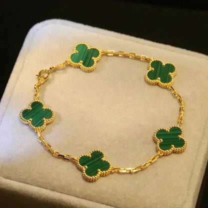 [Triumph Jewelry] CLOVER 5 MOTIF MALACHITE BRACELET COLLECTION