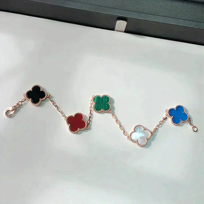 [Triumph Jewelry]CLOVER 5 MOTIFS MULTICOLOR BRACELET