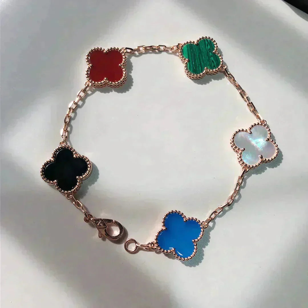 [Triumph Jewelry]CLOVER 5 MOTIFS MULTICOLOR BRACELET
