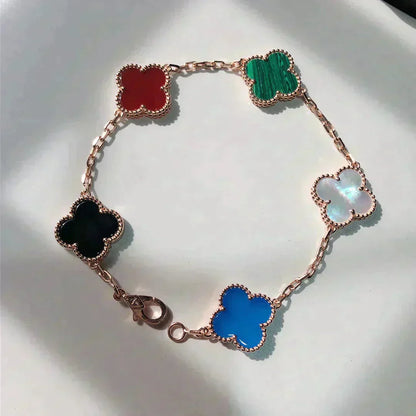 [Triumph Jewelry]CLOVER 5 MOTIFS MULTICOLOR BRACELET