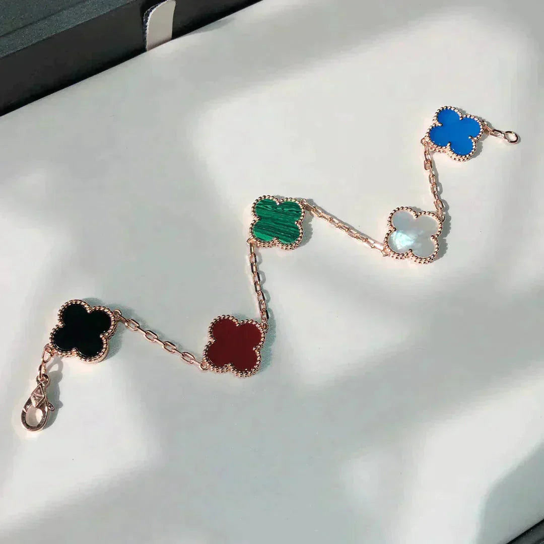 [Triumph Jewelry]CLOVER 5 MOTIFS MULTICOLOR BRACELET