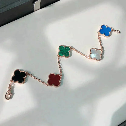 [Triumph Jewelry]CLOVER 5 MOTIFS MULTICOLOR BRACELET