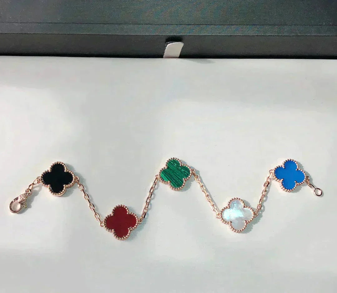 [Triumph Jewelry]CLOVER 5 MOTIFS MULTICOLOR BRACELET