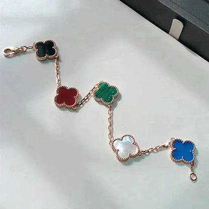 [Triumph Jewelry]CLOVER 5 MOTIFS MULTICOLOR BRACELET