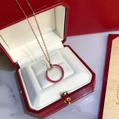 [Triumph Jewelry]JUSTE NECKLACE RED FULL DIAMONDS