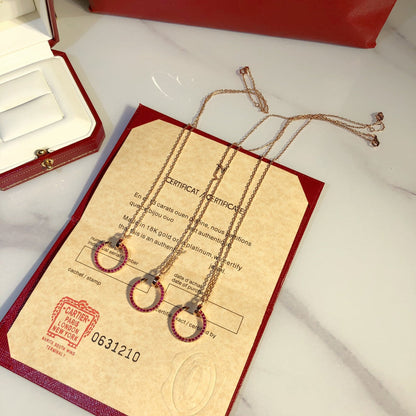 [Triumph Jewelry]JUSTE NECKLACE RED FULL DIAMONDS