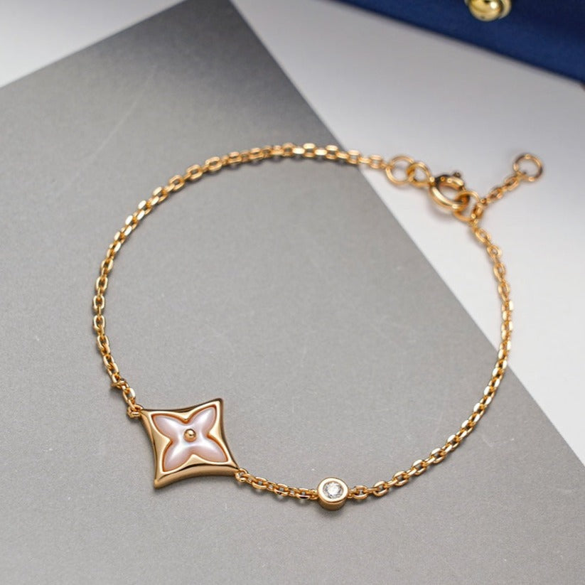 [Triumph Jewelry]STAR 1 DIAMOND PINK GOLD BRACELET