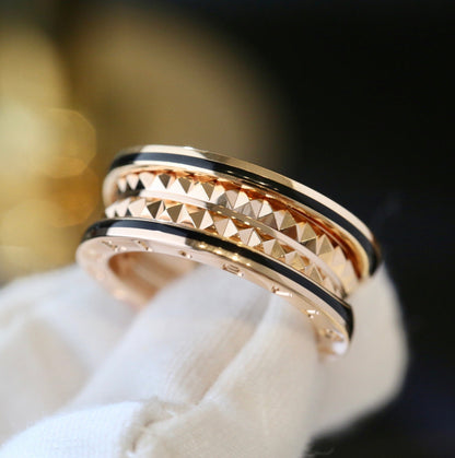 [Triumph Jewelry]ZERO 1 PINK GOLD BLACK CERAMIC RING