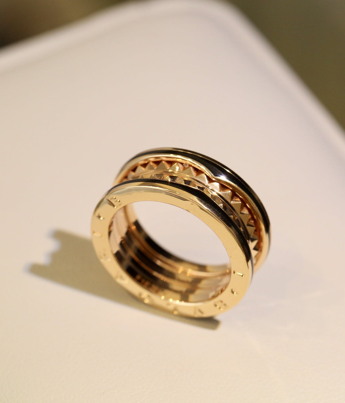 [Triumph Jewelry]ZERO 1 PINK GOLD BLACK CERAMIC RING