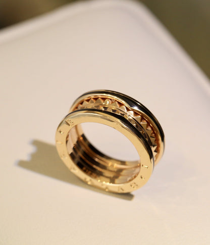 [Triumph Jewelry]ZERO 1 PINK GOLD BLACK CERAMIC RING