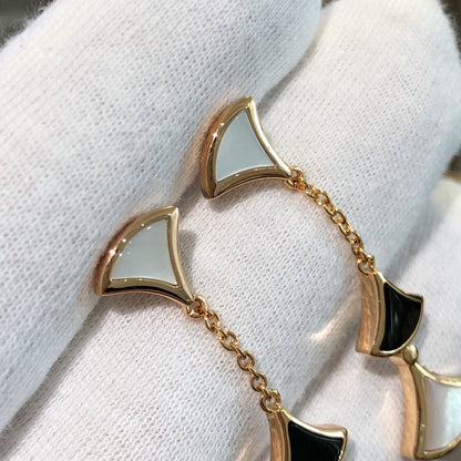 [Triumph Jewelry]DREAM EARRINGS 3 MOTIFS ONYX MOP PINK GOLD