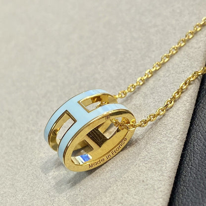 [Triumph Jewelry]POP H LIGHT BLUE NECKLACE