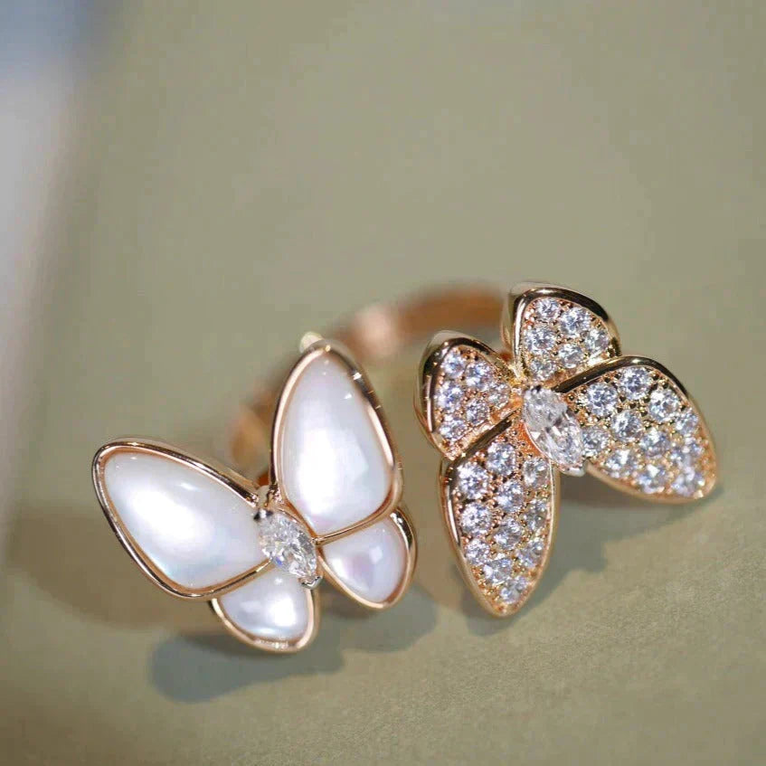 [Triumph Jewelry]TWIN BUTTERFLY DIAMOND MOP RING