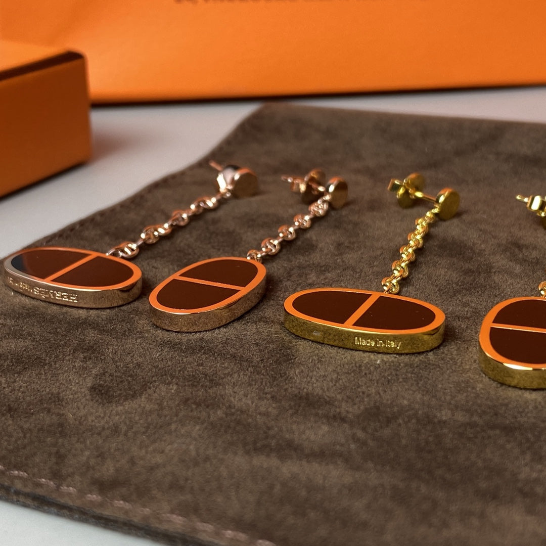 [Triumph Jewelry]CHAINE VERSO BLACK CERAMIC EARRINGS