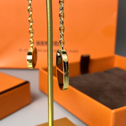 [Triumph Jewelry]CHAINE VERSO BLACK CERAMIC EARRINGS