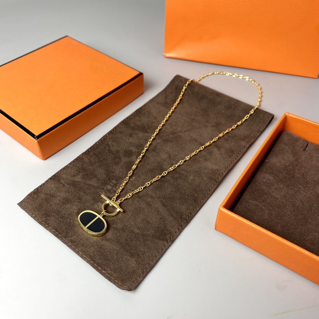 [Triumph Jewelry]CHAINE VERSO BLACK CERAMIC NECKLACE