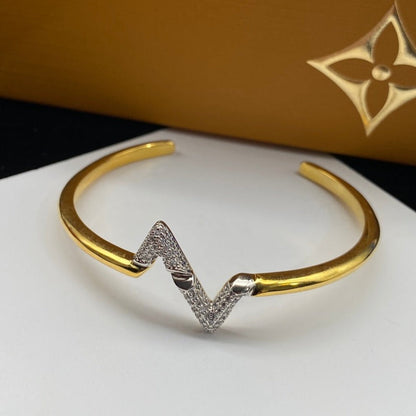 [Triumph Jewelry]VOLTE UPSITE DOWN DIAMOND GOLD OPEN BRACELET