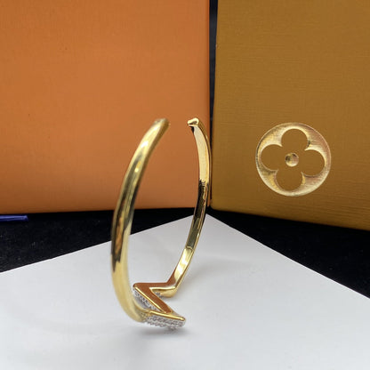 [Triumph Jewelry]VOLTE UPSITE DOWN DIAMOND GOLD OPEN BRACELET