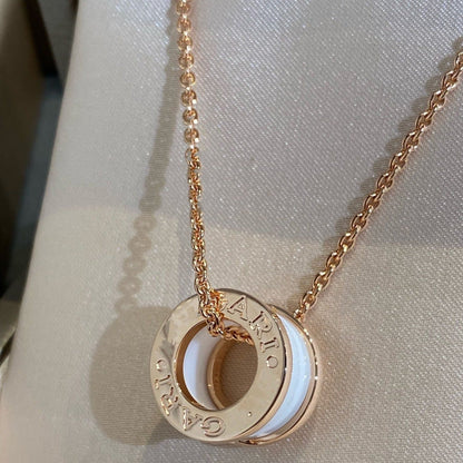 [Triumph Jewelry]ZERO 1 WHITE CERAMIC PINK GOLD NECKLACE