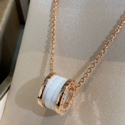 [Triumph Jewelry]ZERO 1 WHITE CERAMIC PINK GOLD NECKLACE