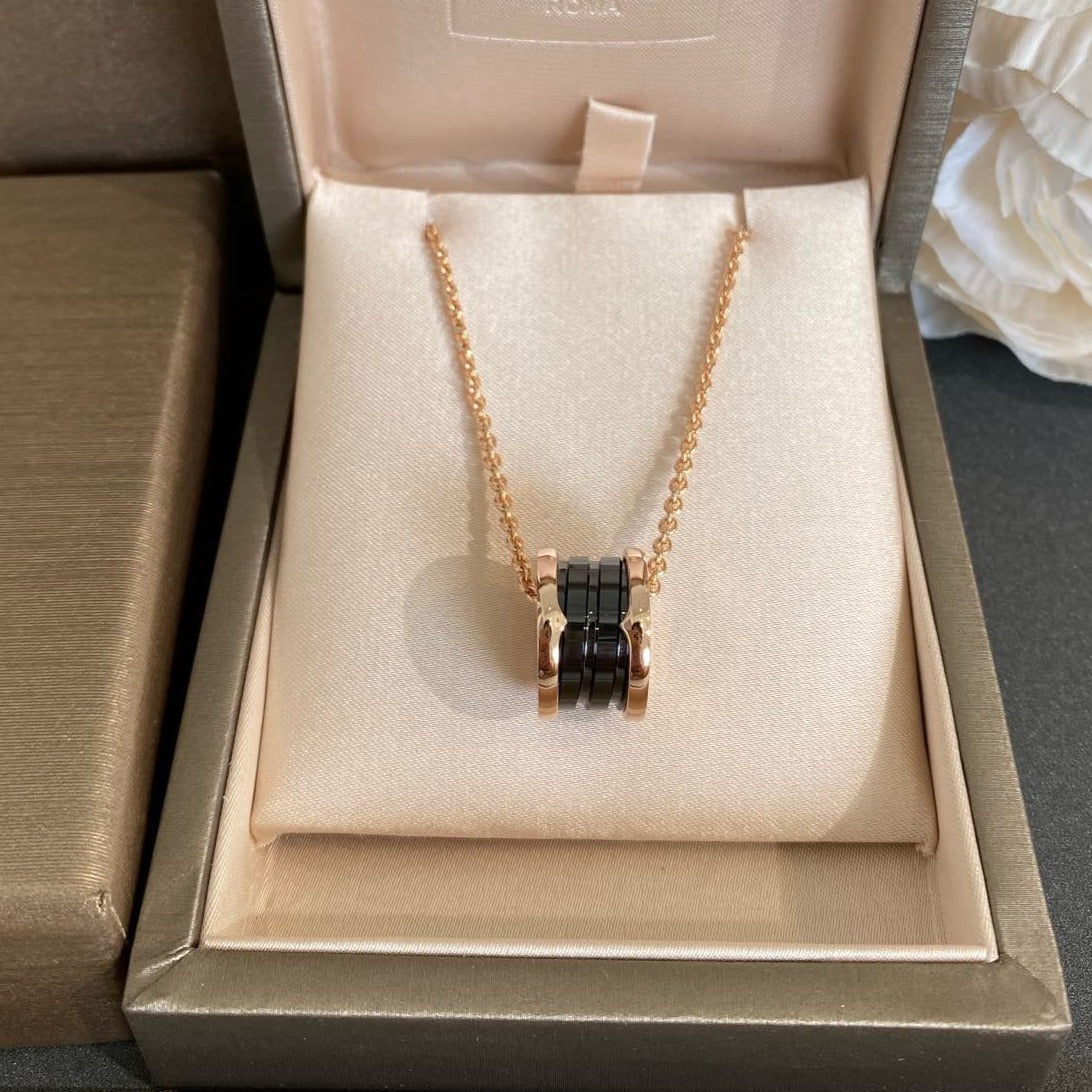 [Triumph Jewelry]ZERO 1 BLACK CERAMIC PINK GOLD NECKLACE