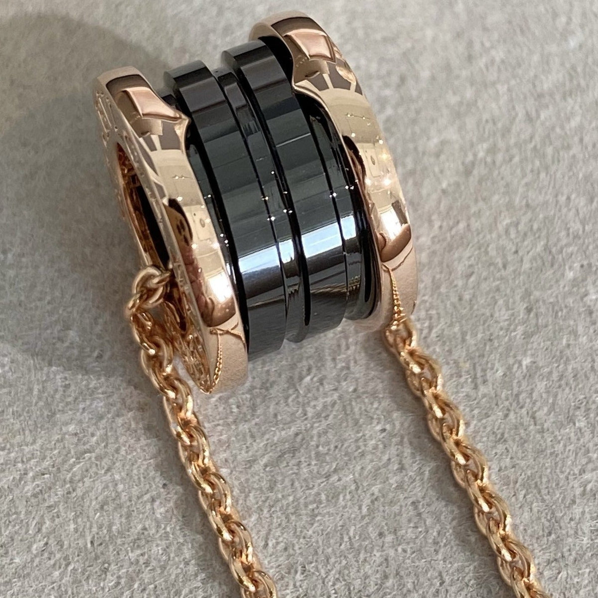 [Triumph Jewelry]ZERO 1 BLACK CERAMIC PINK GOLD NECKLACE