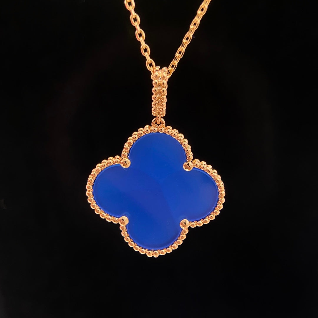 [Triumph Jewelry]CLOVER 25MM NECKLACE TURQUOISE ROSE GOLD
