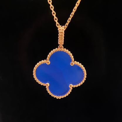 [Triumph Jewelry]CLOVER 25MM NECKLACE TURQUOISE ROSE GOLD
