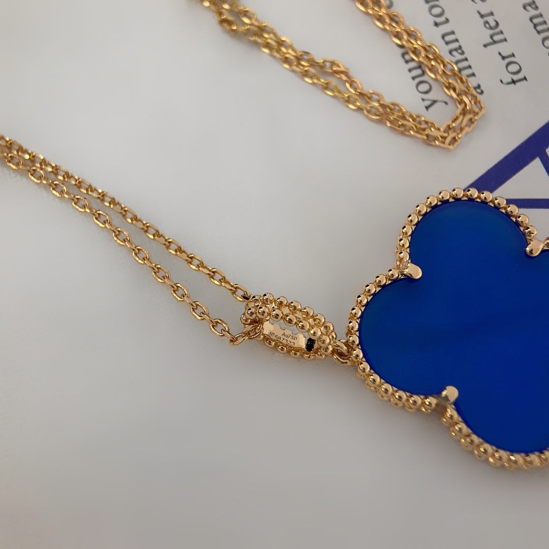 [Triumph Jewelry]CLOVER 25MM NECKLACE TURQUOISE ROSE GOLD