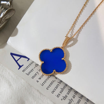 [Triumph Jewelry]CLOVER 25MM NECKLACE TURQUOISE ROSE GOLD