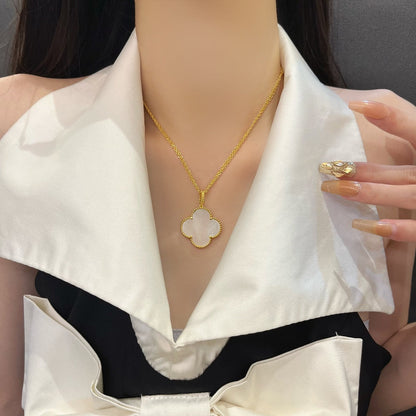 [Triumph Jewelry]CLOVER 25MM MOP LARGE PENDANT NECKLACE
