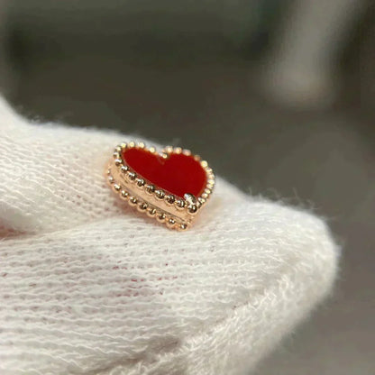 [Triumph Jewelry]HEART CARNELIAN STUD EARRINGS