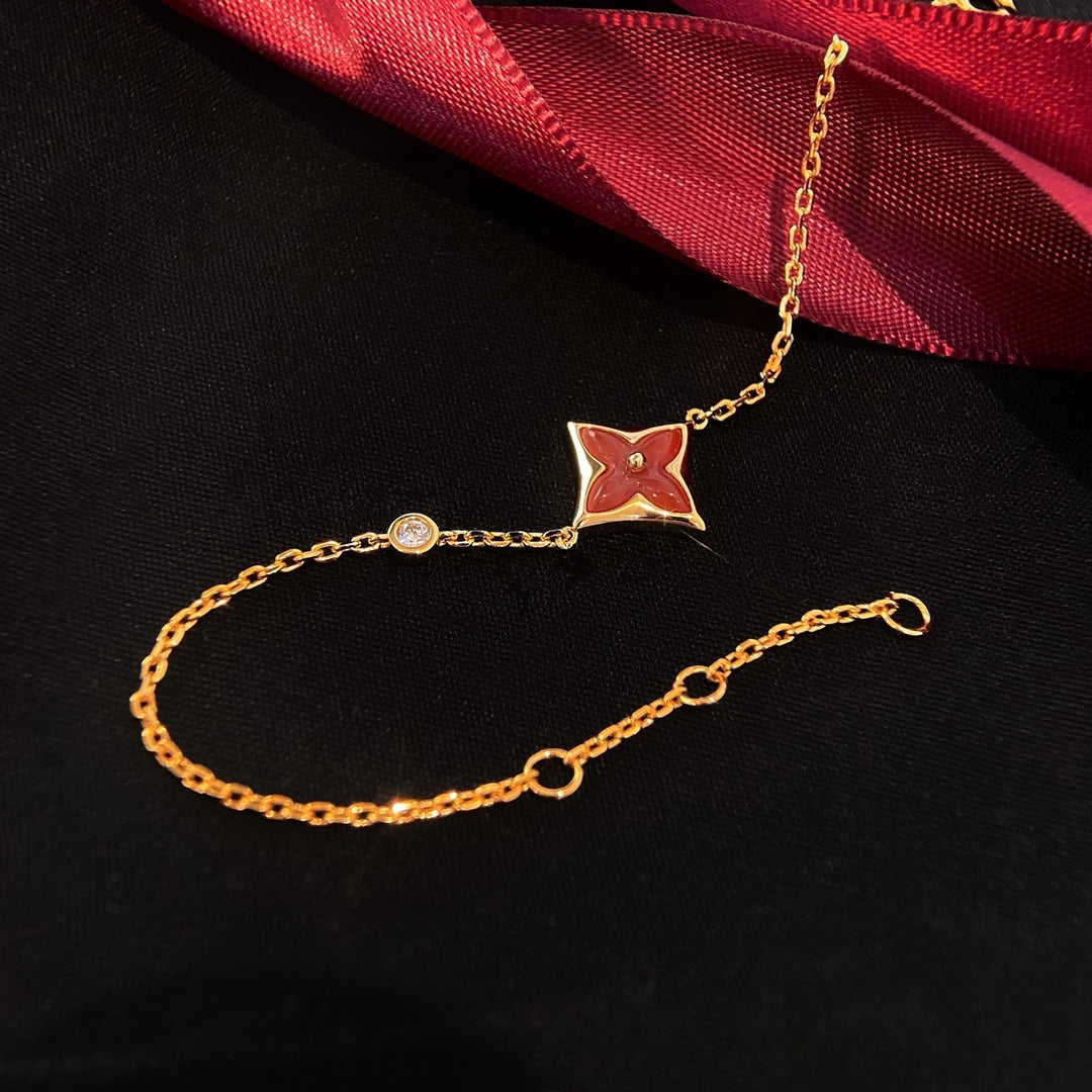 [Triumph Jewelry]COLOR STAR CARNELIAN PINK GOLD DIAMOND BRACELET