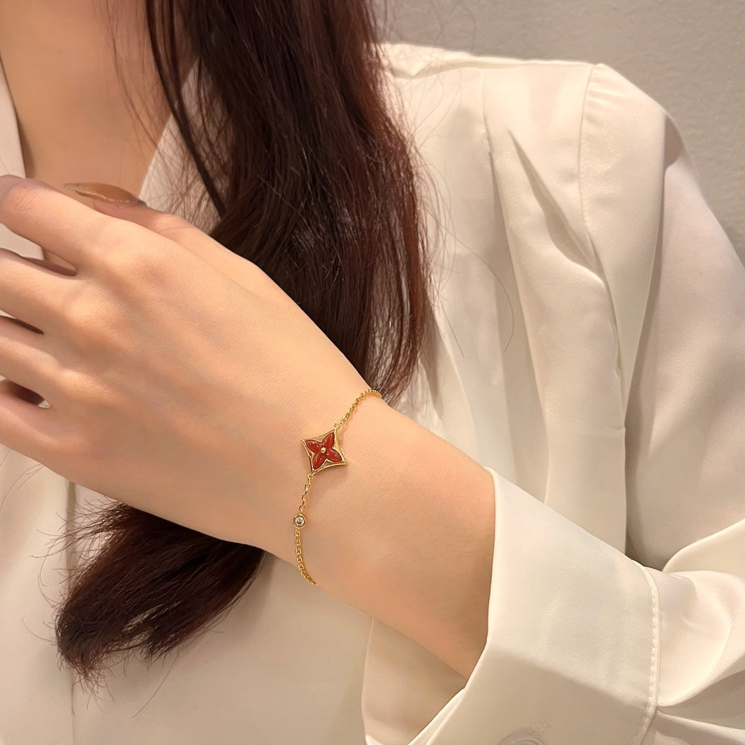 [Triumph Jewelry]COLOR STAR CARNELIAN PINK GOLD DIAMOND BRACELET