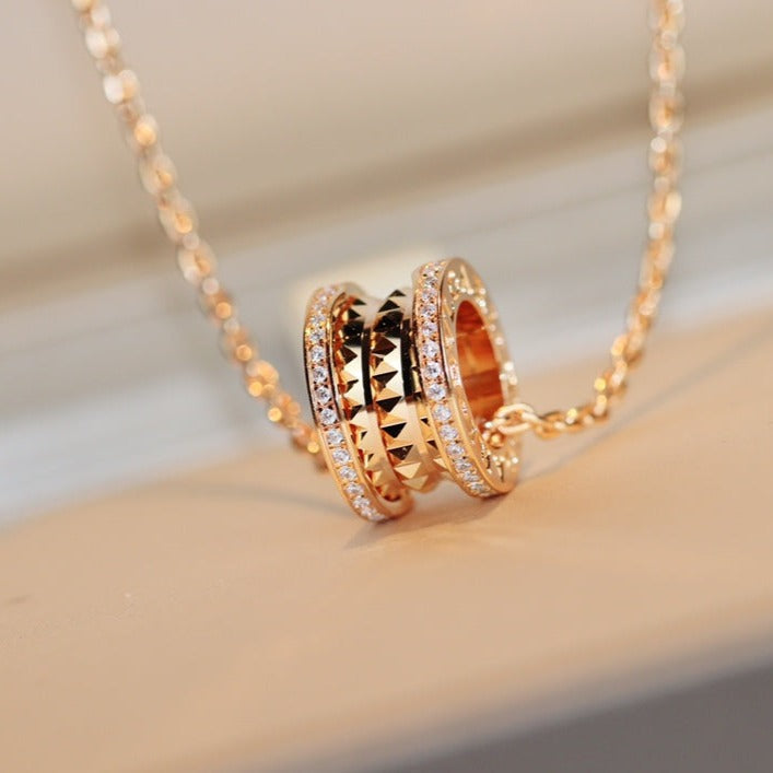 [Triumph Jewelry]ZERO 1 ROCK PEDANT PINK GOLD NECKLACE