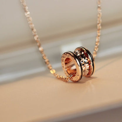 [Triumph Jewelry]ZERO 1 ROCK PEDANT PINK GOLD BLACK NECKLACE