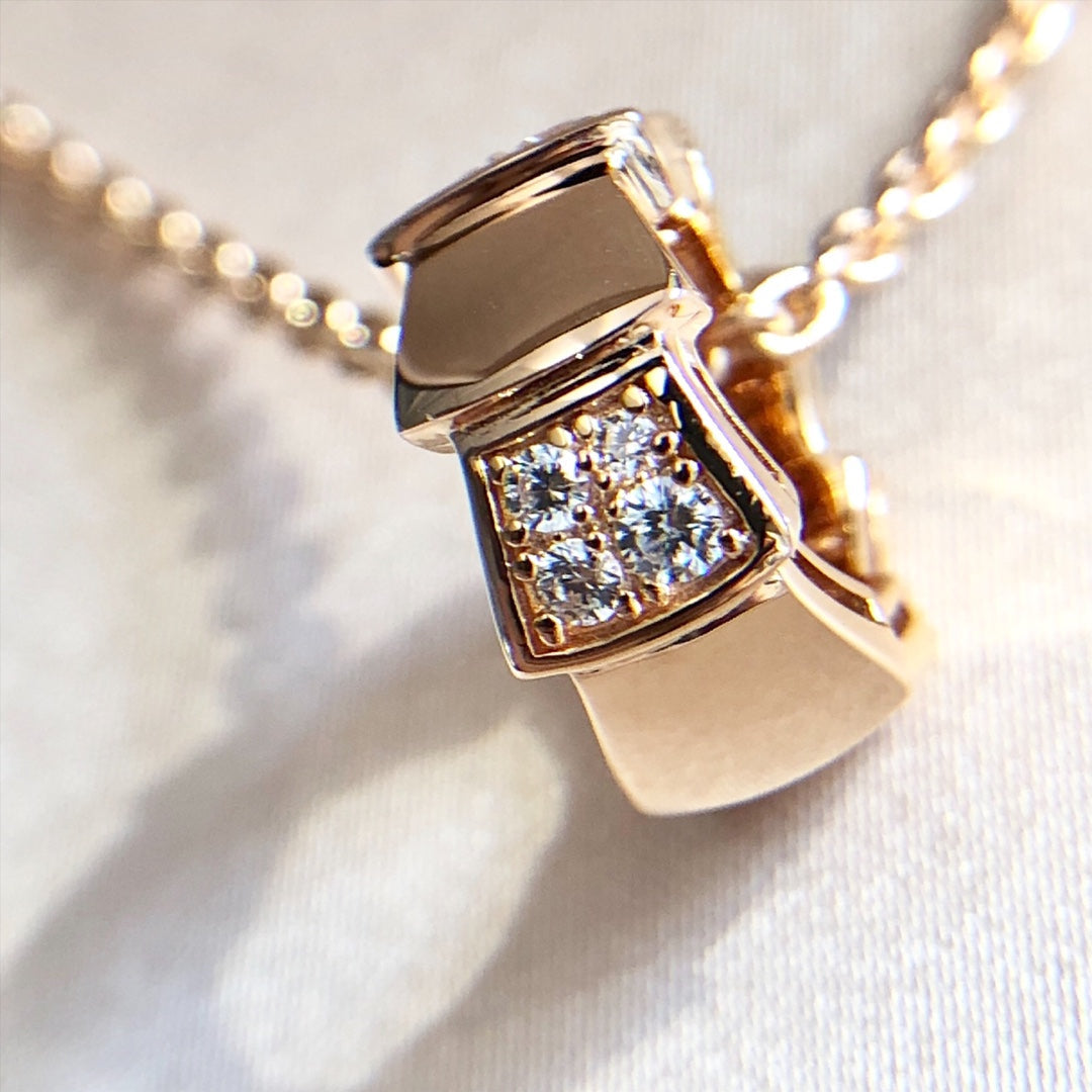 [Triumph Jewelry]SERPENTI PEDANT DIAMOND PINK GOLD NECKLACE
