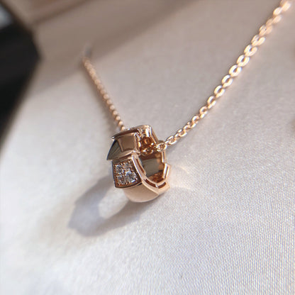 [Triumph Jewelry]SERPENTI PEDANT DIAMOND PINK GOLD NECKLACE