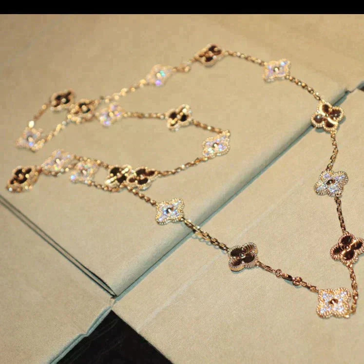 [Triumph Jewelry]CLOVER 20 MOTIFS LASER DIAMOND NECKLACE