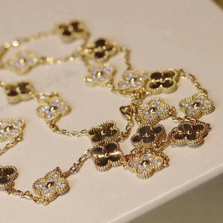 [Triumph Jewelry]CLOVER 20 MOTIFS LASER DIAMOND NECKLACE